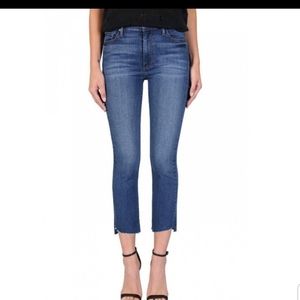 Black Orchid Cindy Slant Fray Denim